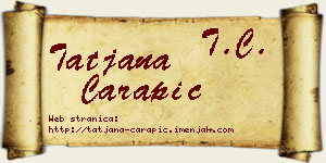 Tatjana Čarapić vizit kartica